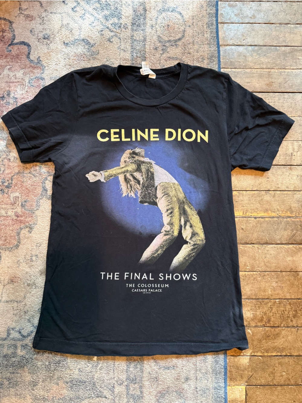 Celine Dion 2019 The Final Shows Caesars Palace T Shirt Black Setlist sz small